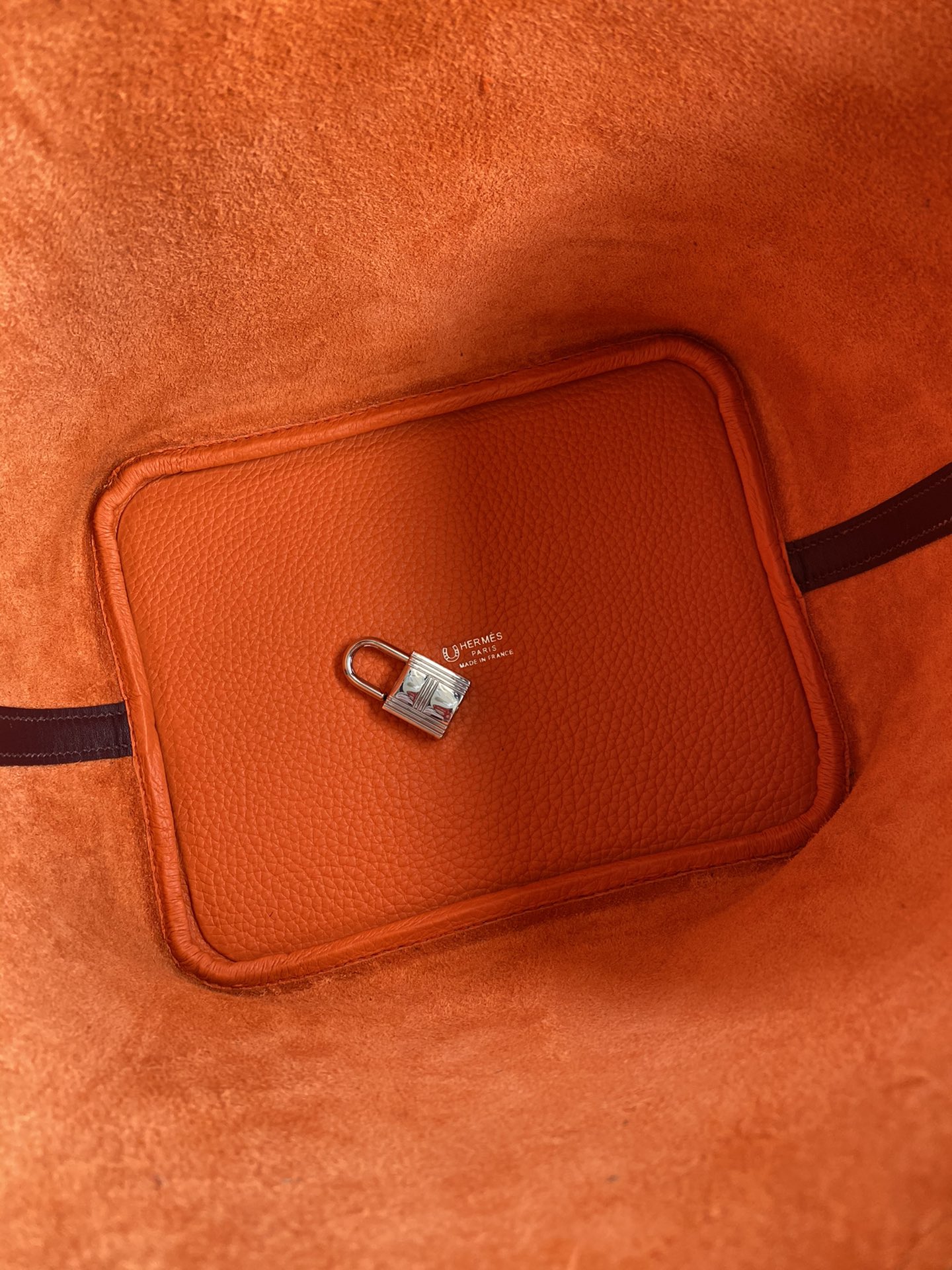 Hermes Picotin Lock 22 Bag In Orange/Bordeaux Clemence Leather